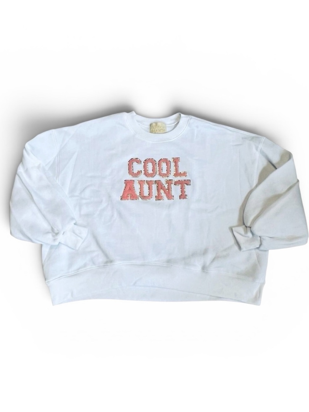 Judith March Women’s Sz S White Pink Cool Aunt Sweatshirt Custom Pullover